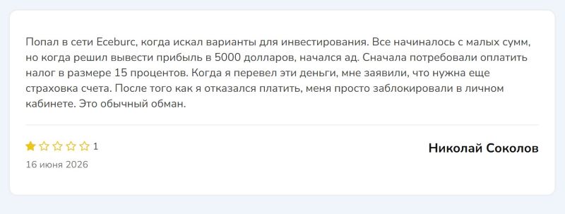 Лжеброкер Eceburc — еще одно пополнение в семействе клонированных лохотронов