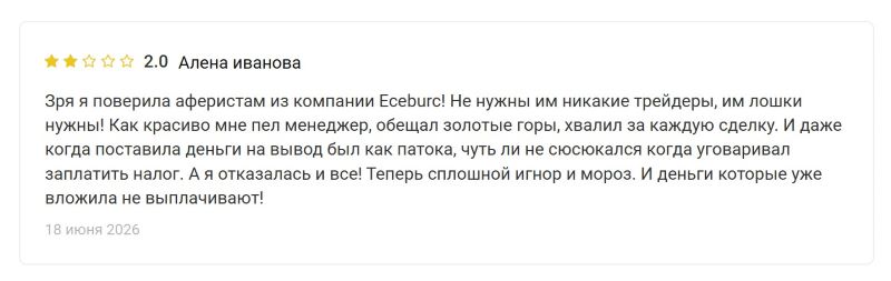 Лжеброкер Eceburc — еще одно пополнение в семействе клонированных лохотронов