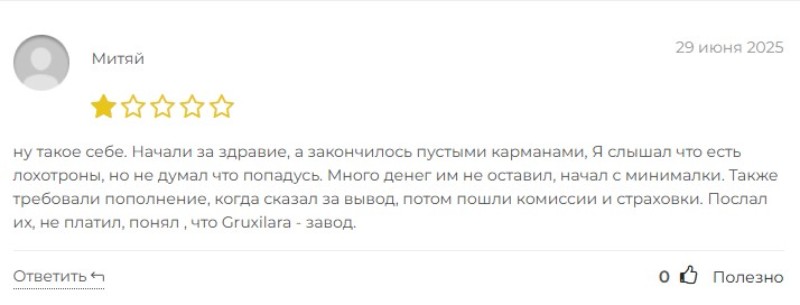 Gruxilara — клонированный лохотрон с фейковыми лицензиями