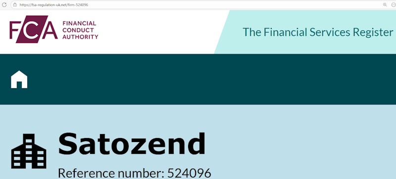 Satozend — мошенническая платформа, прикрывающаяся известными регуляторами