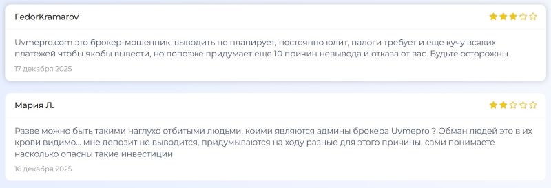Брокер Uvmepro — разоблачение очередного нелегального поставщика на рынке финансовых услуг Брокер Uvmepro — разоблачение очередного нелегального поставщика на рынке финансовых услуг