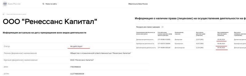 «Ренессанс Капитал» – еще один брокер на валютном рынке, который кидает клиентов на деньги