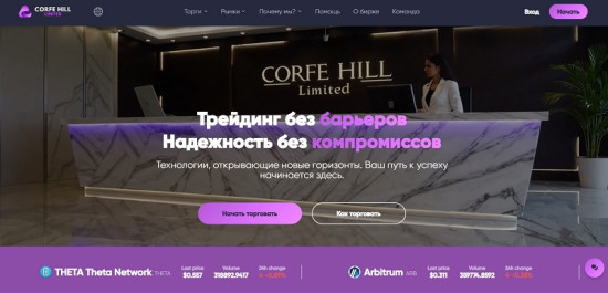 Брокер Corfe Hill Limited: фейковая платформа для потери денег клиентов